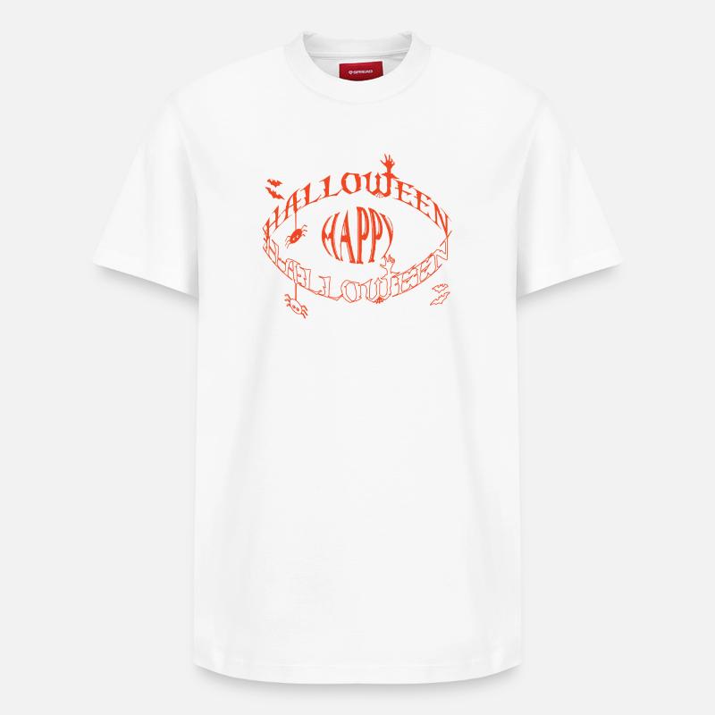 Glyphe d’œil d’Halloween - T-shirt unisexe décontracté en coton Supima – de SPREAD - blanc