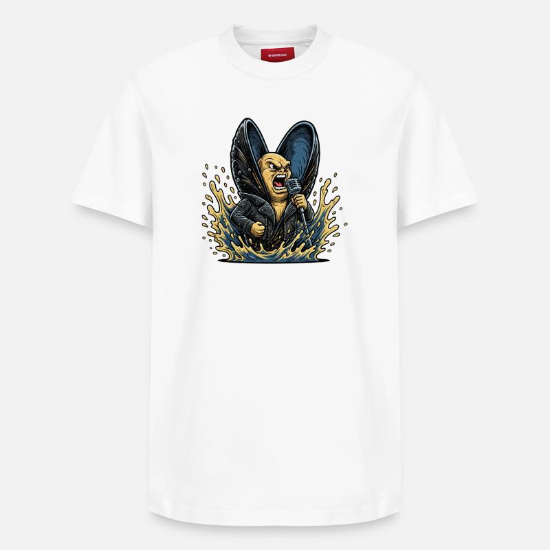 Bascule à moules avec microphone - T-shirt unisexe décontracté en coton Supima – de SPREAD - blanc