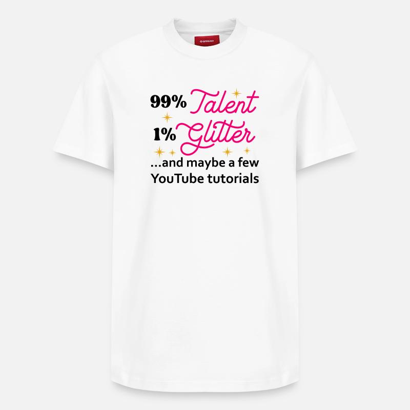 Talent Glitter Étoiles Script - T-shirt unisexe décontracté en coton Supima – de SPREAD - blanc