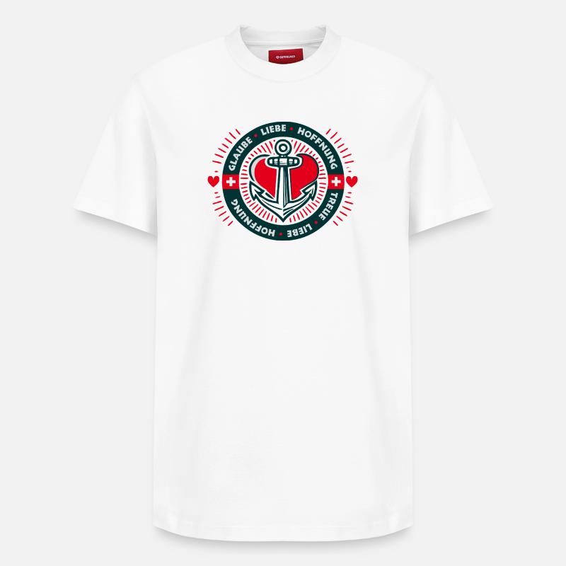 Glaube Liebe Hoffnung - Relaxed Unisex Supima Cotton T-Shirt – von SPREAD - Weiß