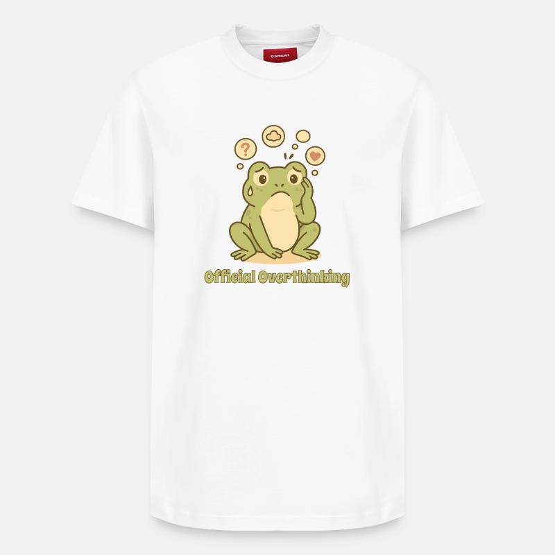 Grenouille réfléchie – Conception trop réfléchie - T-shirt unisexe décontracté en coton Supima – de SPREAD - blanc