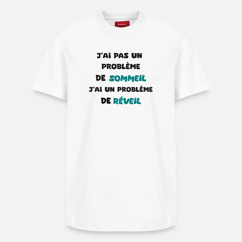 Humour Reveil difficile   - T-shirt unisexe décontracté en coton Supima – de SPREAD - blanc