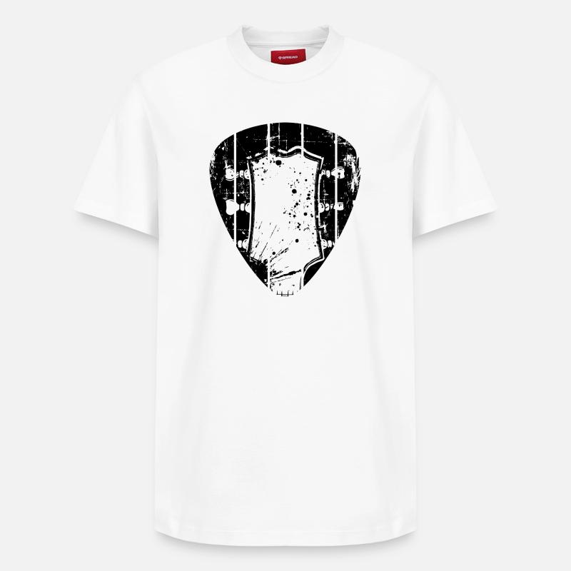 Médiator rétro guitare - T-shirt unisexe décontracté en coton Supima – de SPREAD - blanc