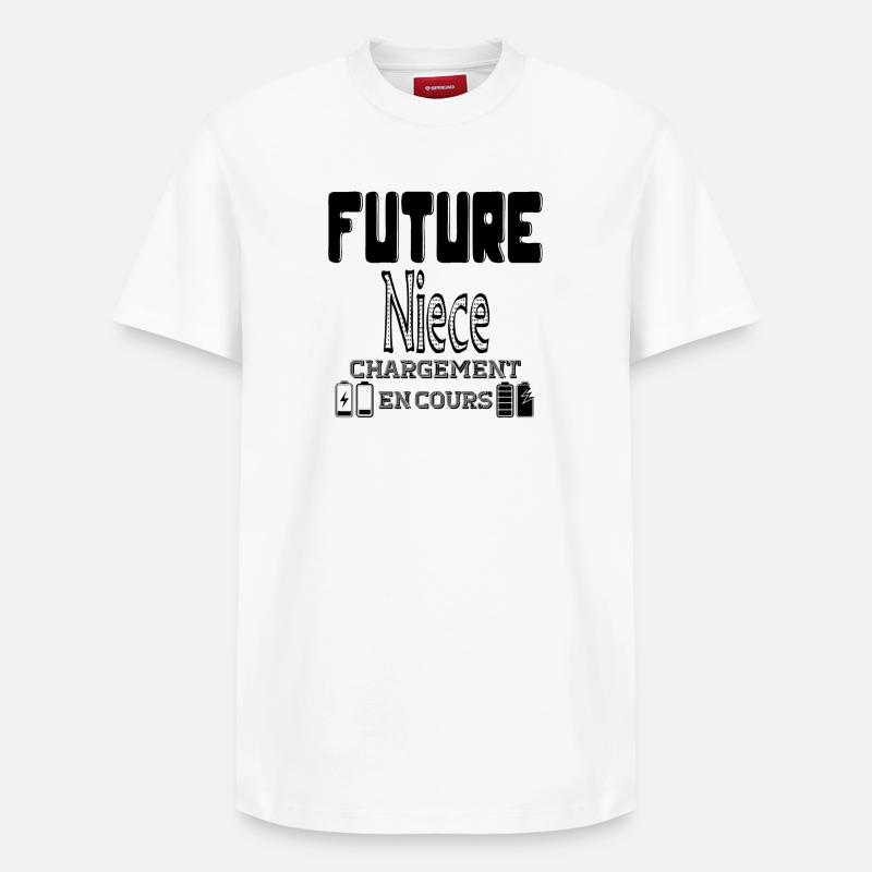 Future Niece Loading In Progress - Relaxed Unisex Supima Cotton T-Shirt – by SPREAD - white