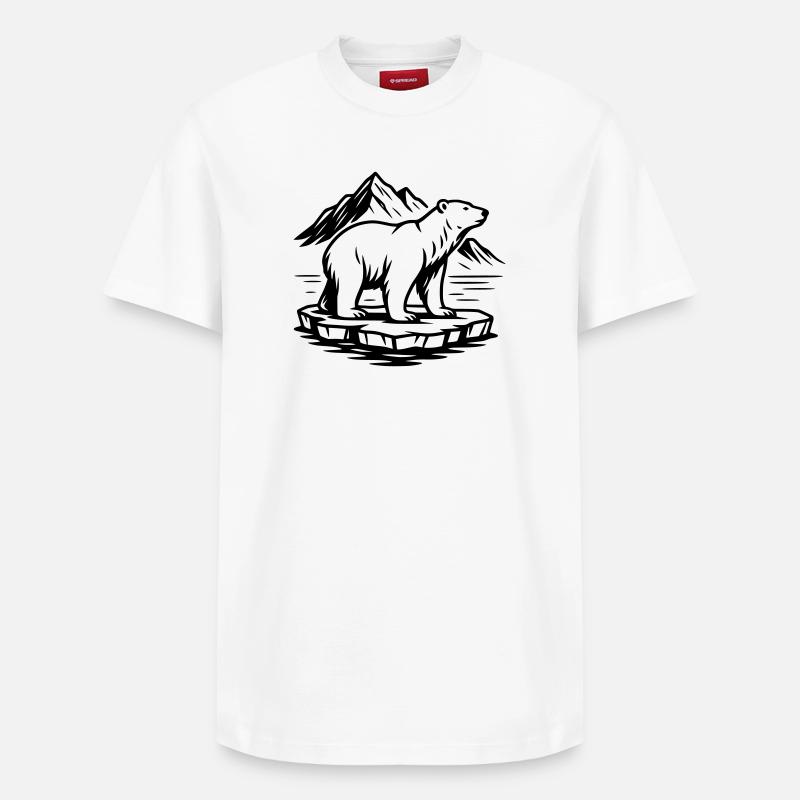 ours blanc - T-shirt unisexe décontracté en coton Supima – de SPREAD - blanc