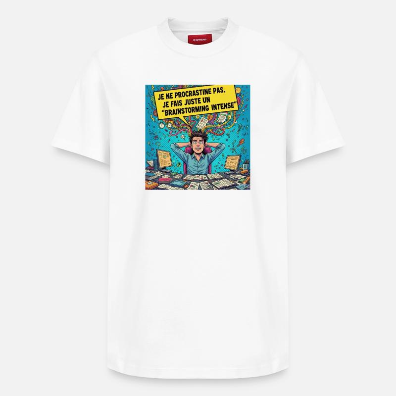Brainstorming Intense Pop Art - T-shirt unisexe décontracté en coton Supima – de SPREAD - blanc