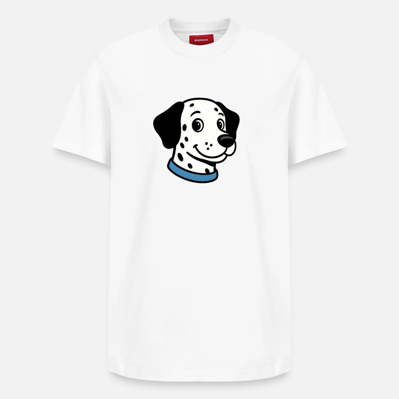 Dalmatien avec collier bleu - T-shirt unisexe décontracté en coton Supima – de SPREAD - blanc