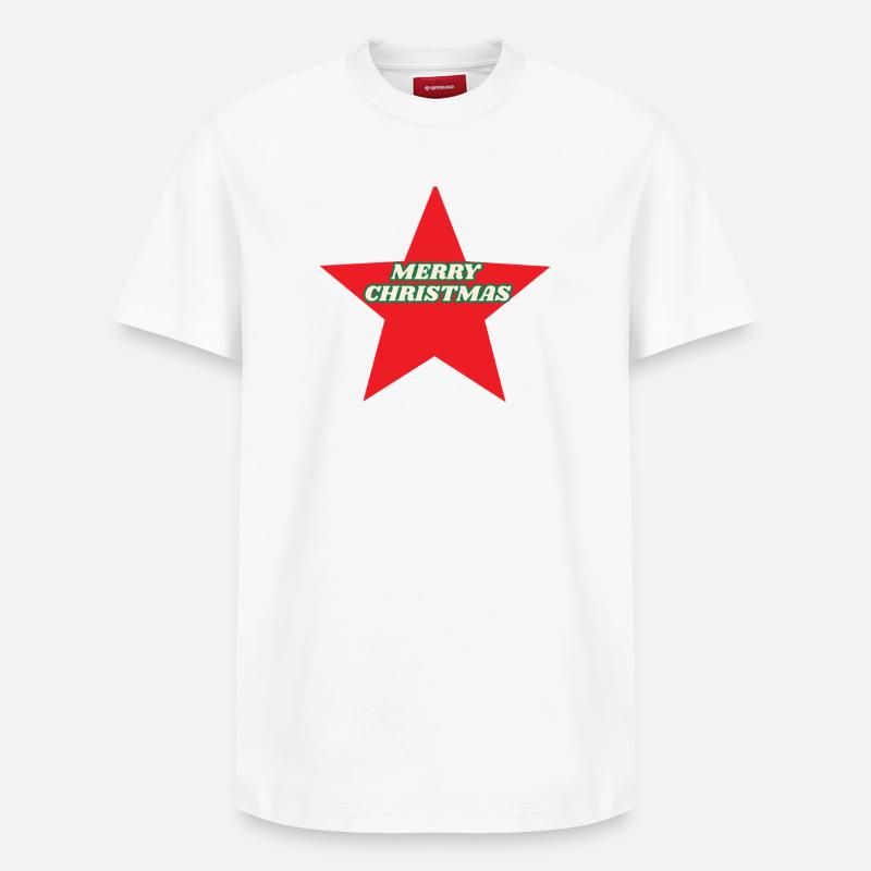 Etoile Rouge Noël Rétro - T-shirt unisexe décontracté en coton Supima – de SPREAD - blanc