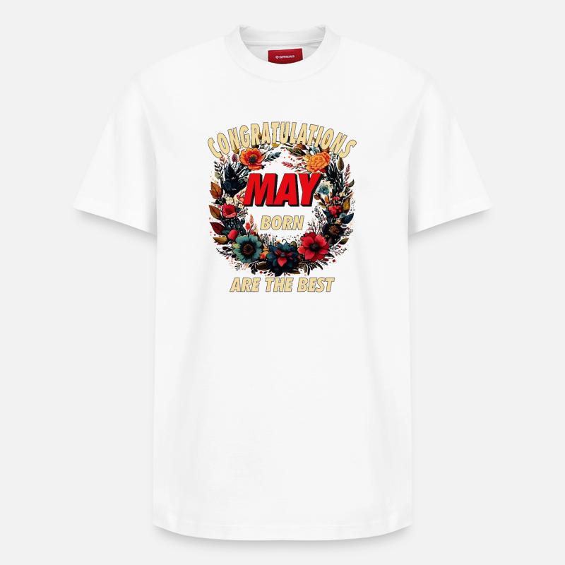 FÉLICITATIONS MAY - T-shirt unisexe décontracté en coton Supima – de SPREAD - blanc