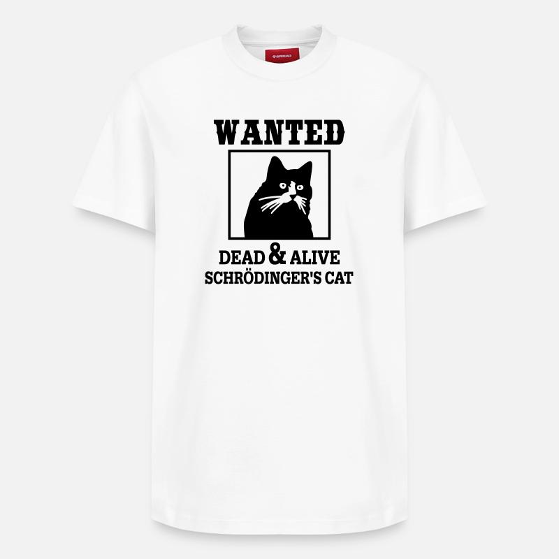 Schrödingers Katze gesucht, Nerdiges Quantenphysik - Relaxed Unisex Supima Cotton T-Shirt – von SPREAD - Weiß