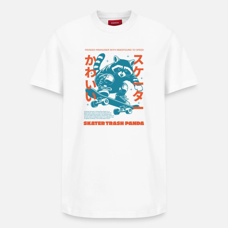 PATINEUR TRASH PANDA - T-shirt unisexe décontracté en coton Supima – de SPREAD - blanc
