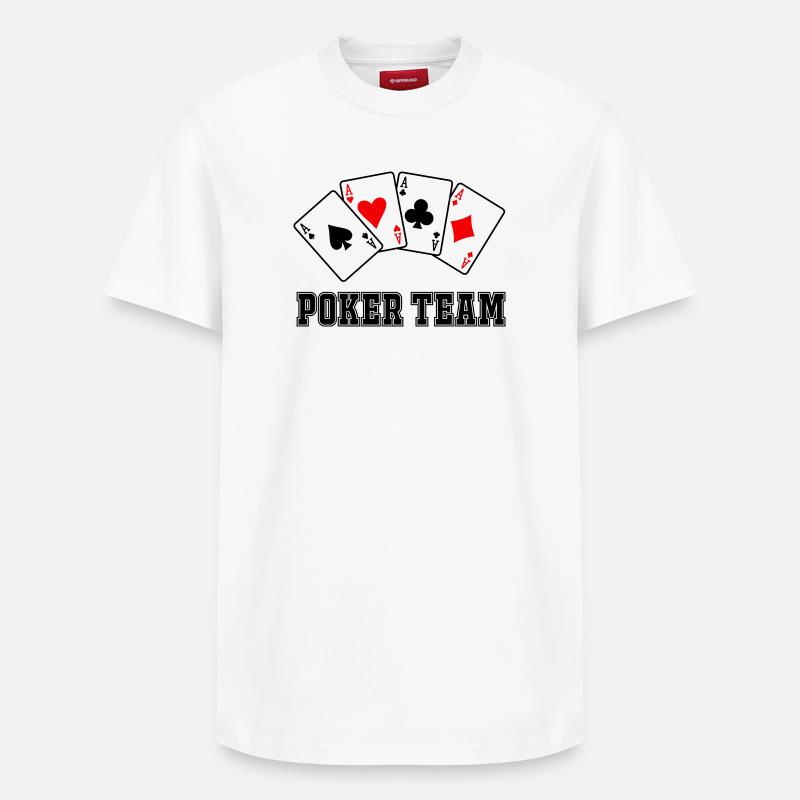 Équipe de poker - T-shirt unisexe décontracté en coton Supima – de SPREAD - blanc