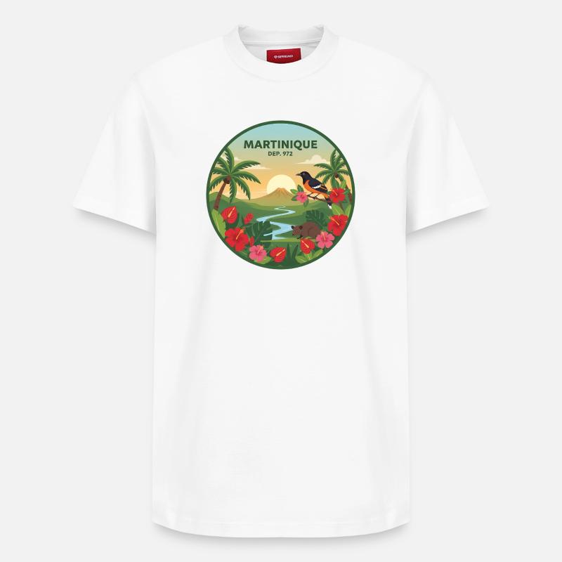 Martinique 972 - T-shirt unisexe décontracté en coton Supima – de SPREAD - blanc