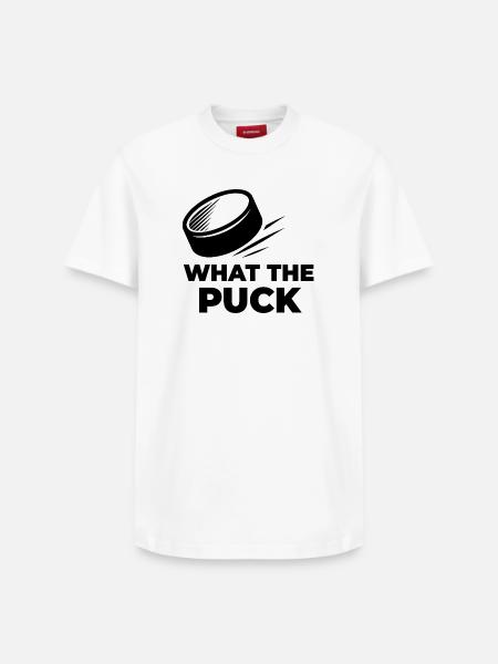 WHAT THE PUCK - Relaxed Unisex Supima Cotton T-Shirt – by SPREAD - white