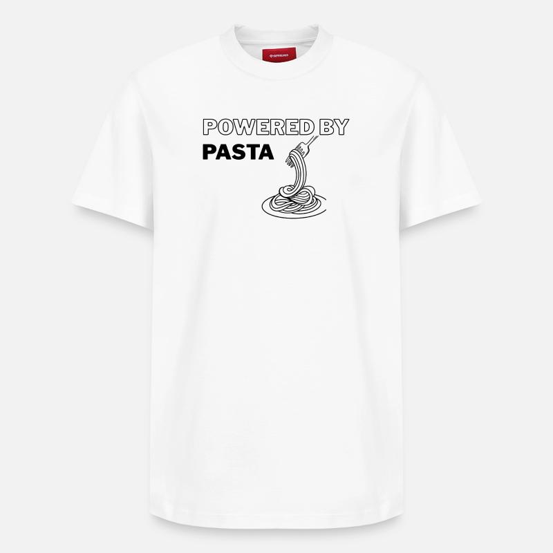 Propulsé par Pasta - T-shirt unisexe décontracté en coton Supima – de SPREAD - blanc
