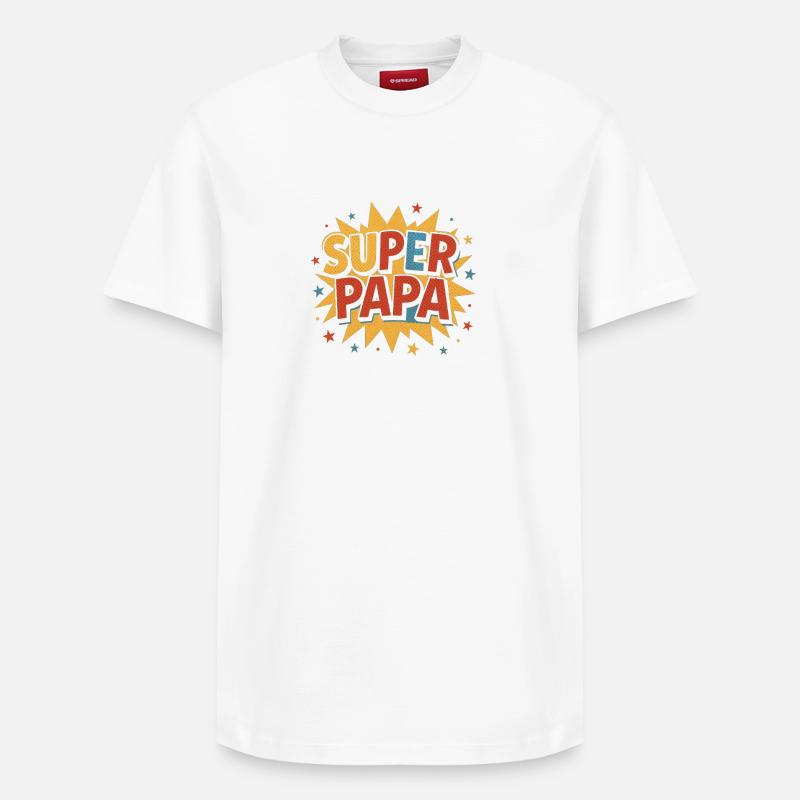 Super Dad Comic Burst Rétro - T-shirt unisexe décontracté en coton Supima – de SPREAD - blanc