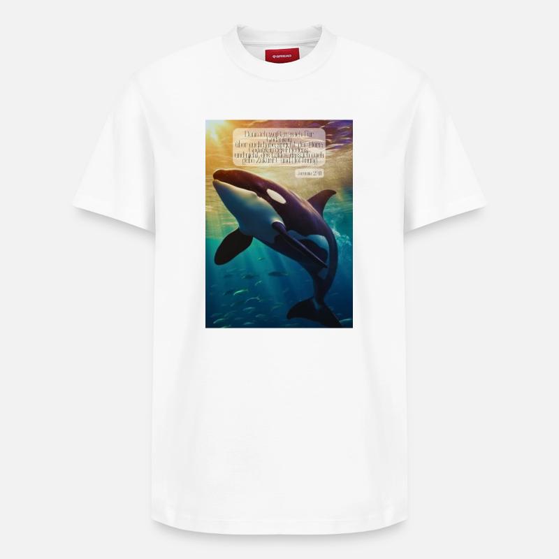 Orca Unterwasser Hoffnungsvers - Relaxed Unisex Supima Cotton T-Shirt – von SPREAD - Weiß