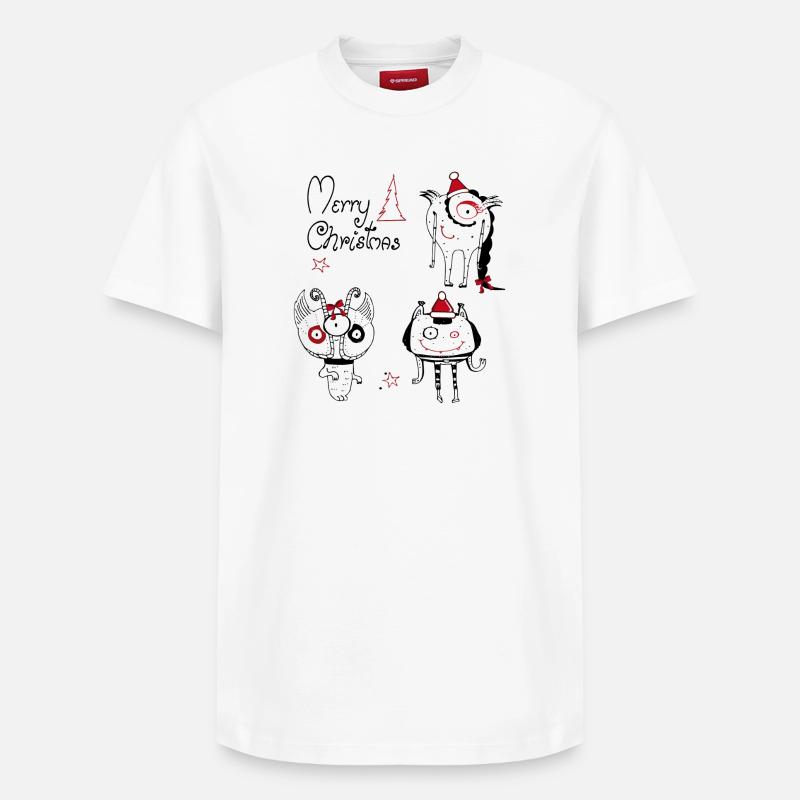 Monstres de Noël - T-shirt unisexe décontracté en coton Supima – de SPREAD - blanc