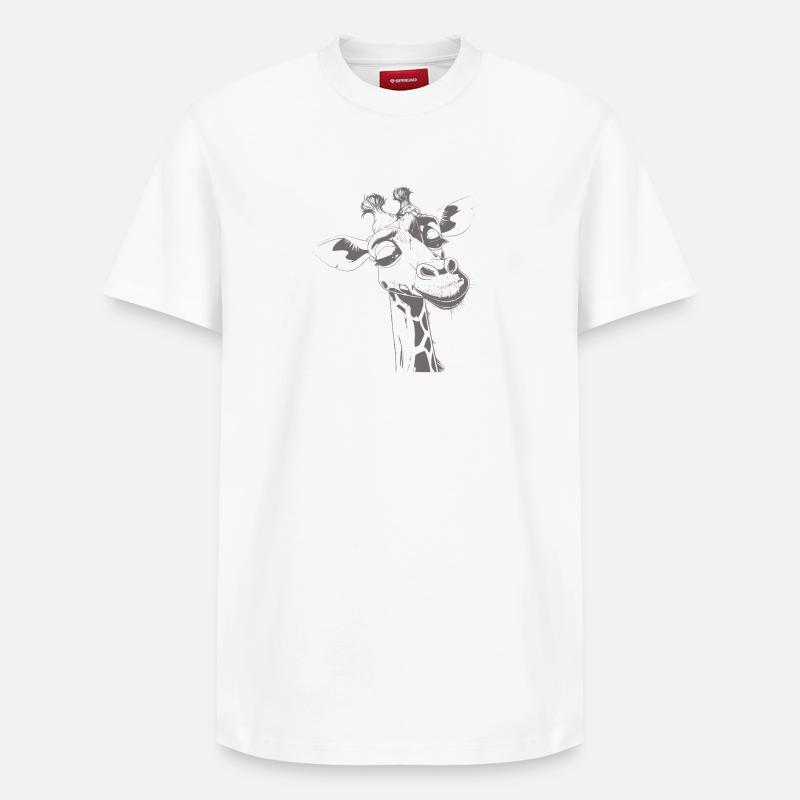 Chill Girafe Animal Doodle - T-shirt unisexe décontracté en coton Supima – de SPREAD - blanc