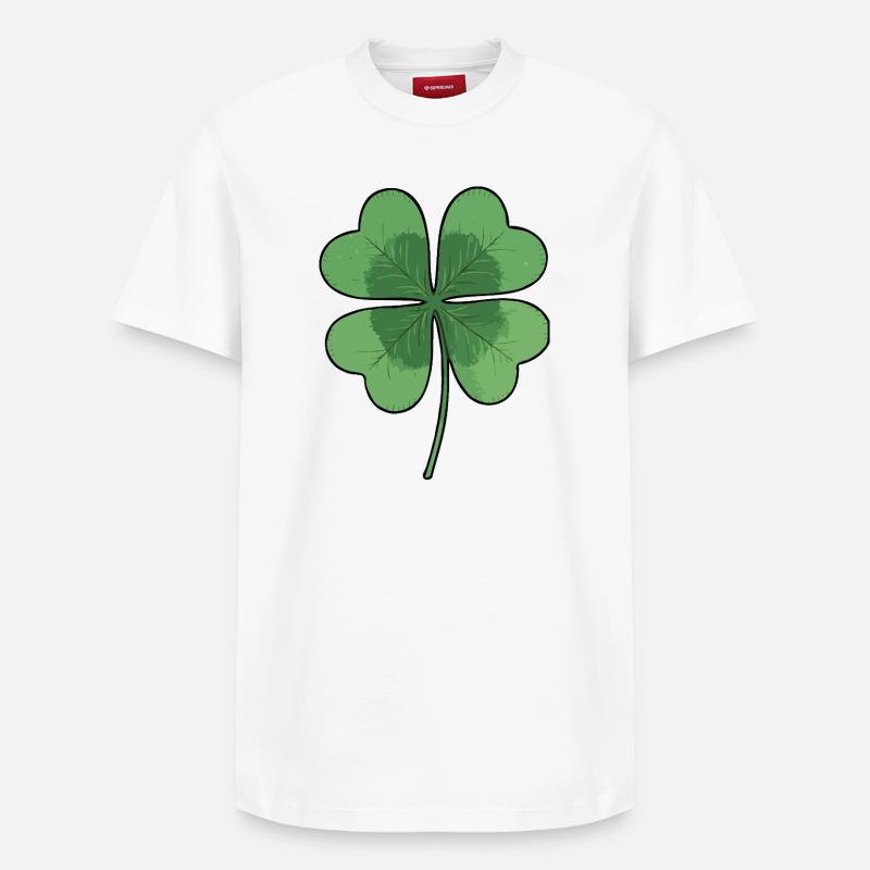 Trèfle à quatre feuilles - T-shirt unisexe décontracté en coton Supima – de SPREAD - blanc