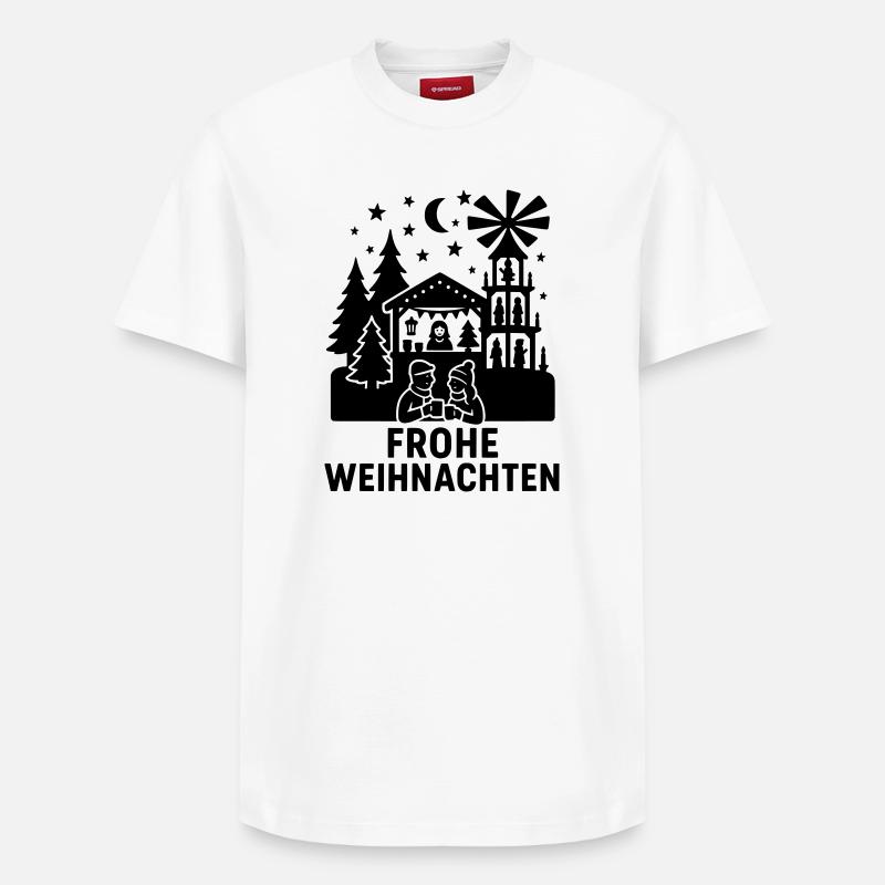 Joyeux Noël Marché de Noël - T-shirt unisexe décontracté en coton Supima – de SPREAD - blanc