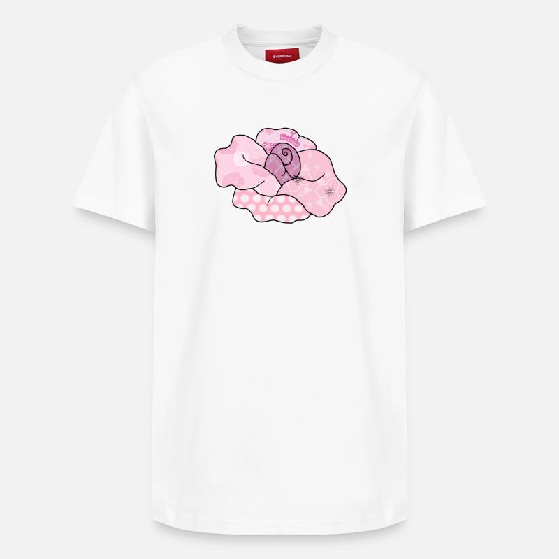 bunte_Rose - T-shirt unisexe décontracté en coton Supima – de SPREAD - blanc