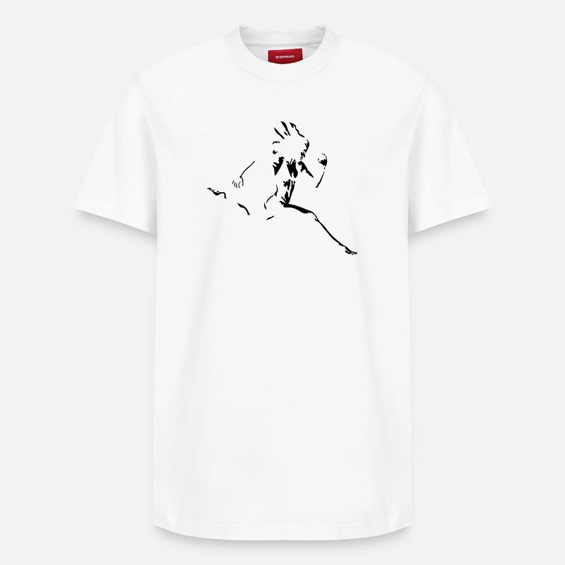 coureur - T-shirt unisexe décontracté en coton Supima – de SPREAD - blanc