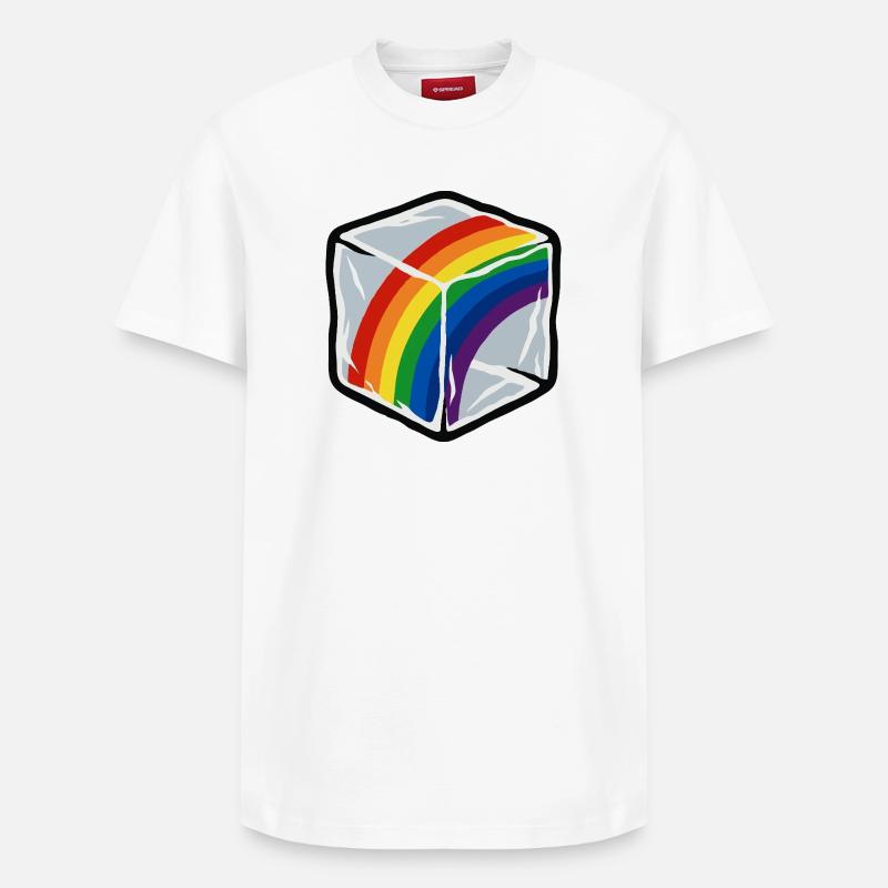 Rainbow in cube - Relaxed Unisex Supima Cotton T-Shirt – by SPREAD - white