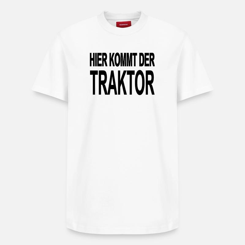 Traktor - Relaxed Unisex Supima Cotton T-Shirt – von SPREAD - Weiß