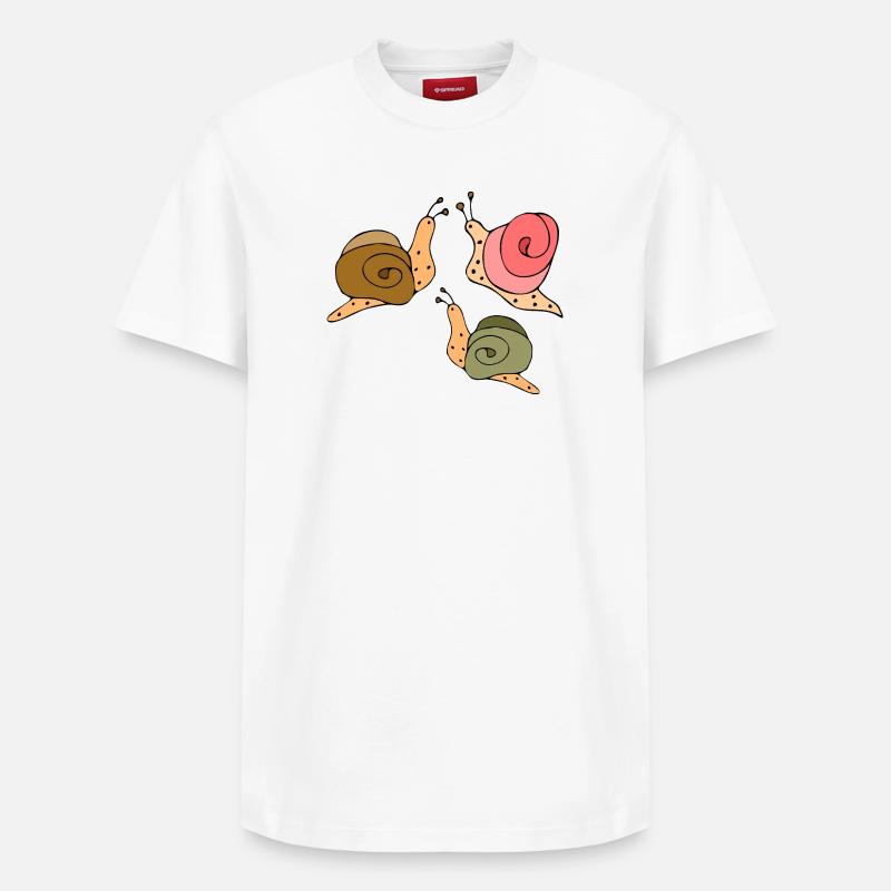 Escargots - T-shirt unisexe décontracté en coton Supima – de SPREAD - blanc