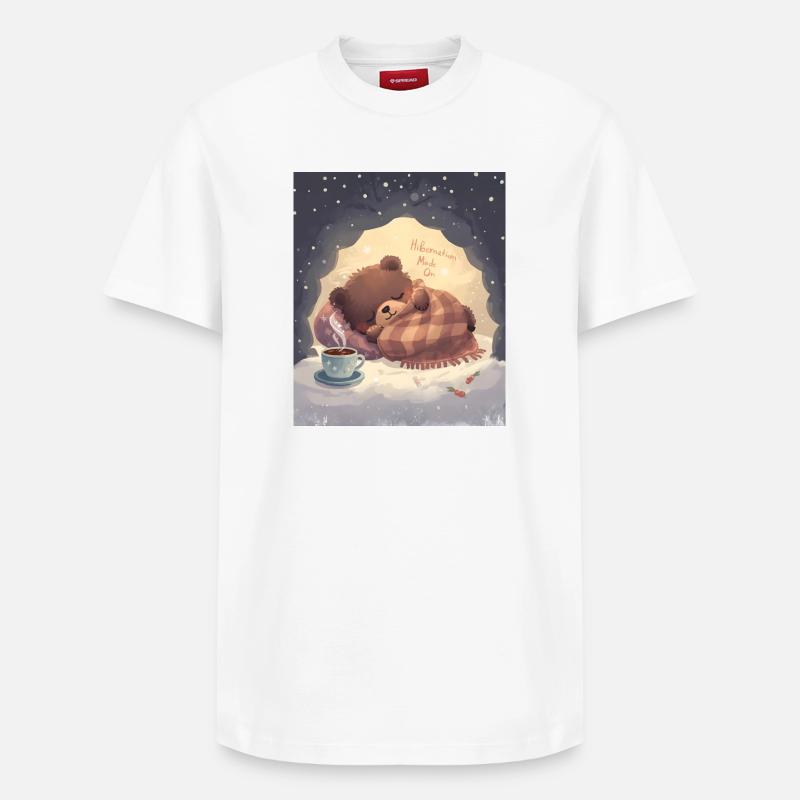 Winterschlafmodus in der gemütlichen Bärennacht - Relaxed Unisex Supima Cotton T-Shirt – von SPREAD - Weiß