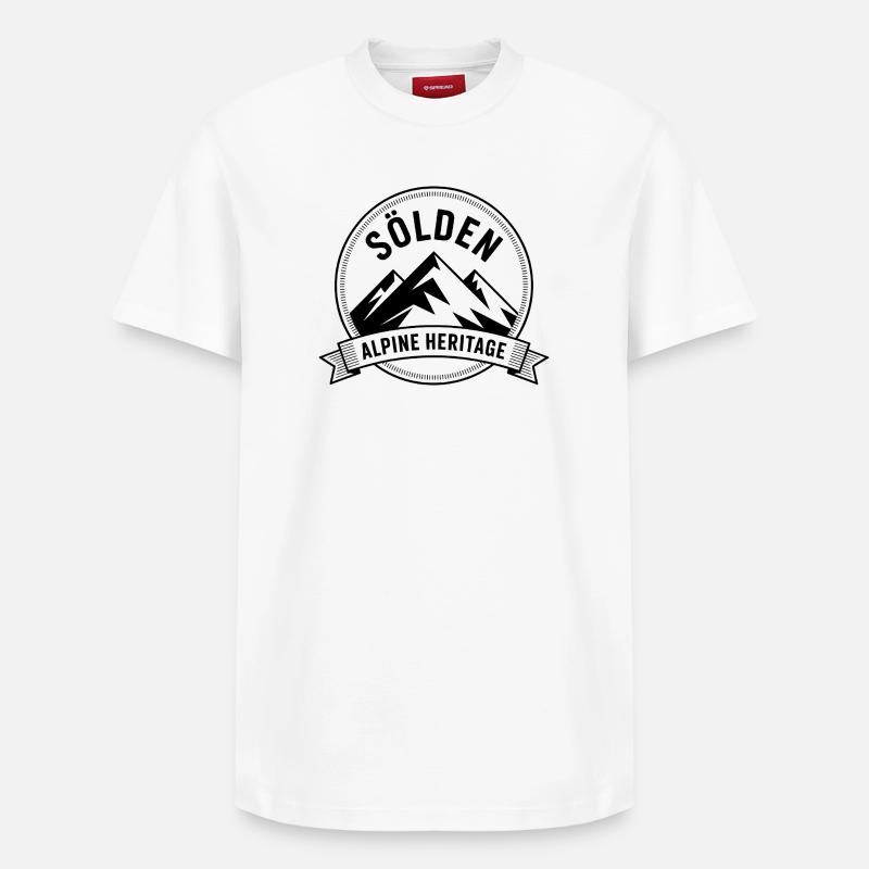 Sölden - Souvenir Design - T-shirt unisexe décontracté en coton Supima – de SPREAD - blanc