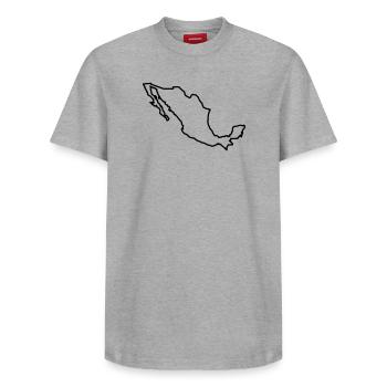 Mexico Outline - Relaxed Unisex Supima Cotton T-Shirt – by SPREAD - white - Front - AI Model Female 172 dark (172cm) & AI Model Male 185 dark (185cm)
