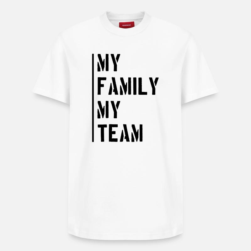 Dicton de l’équipe familiale - T-shirt unisexe décontracté en coton Supima – de SPREAD - blanc
