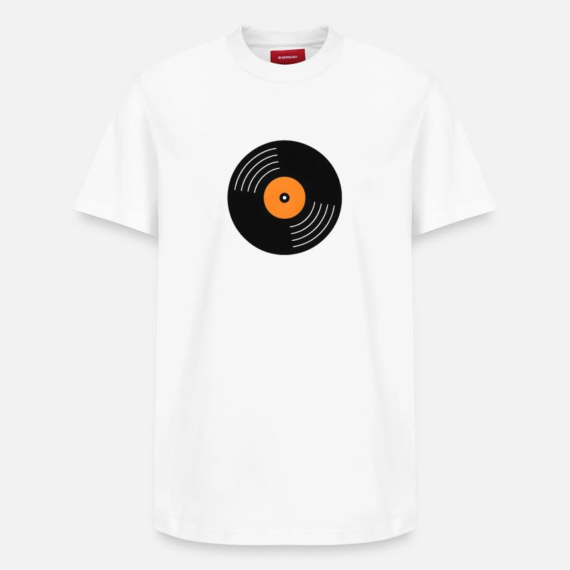 Vinyle d’étiquette orange - T-shirt unisexe décontracté en coton Supima – de SPREAD - blanc