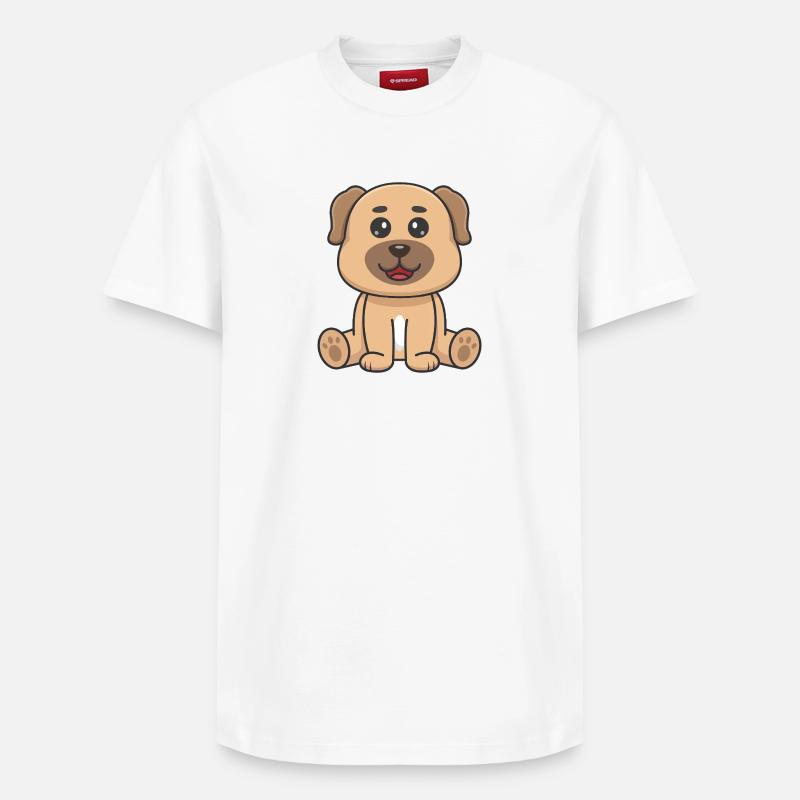 Chien mignon - T-shirt unisexe décontracté en coton Supima – de SPREAD - blanc