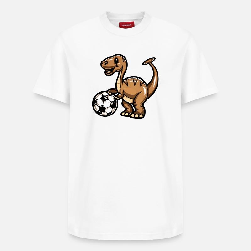 Bande dessinée Dino Soccer - T-shirt unisexe décontracté en coton Supima – de SPREAD - blanc