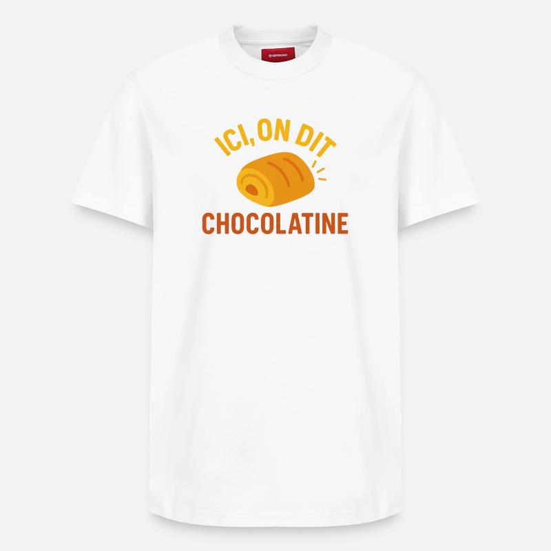 Ici on dit chocolatine - T-shirt unisexe décontracté en coton Supima – de SPREAD - blanc