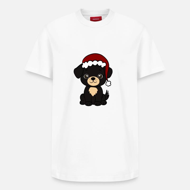 Chien Noël - T-shirt unisexe décontracté en coton Supima – de SPREAD - blanc
