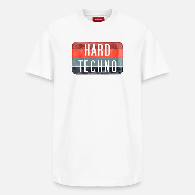 Hard Techno Stripes - Relaxed Unisex Supima Cotton T-Shirt – by SPREAD - white