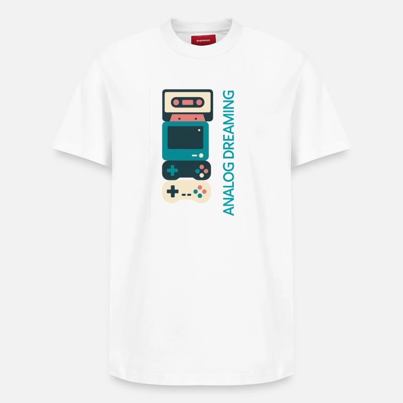 Analog Dreaming Console Stack - Relaxed Unisex Supima Cotton T-Shirt – by SPREAD - white