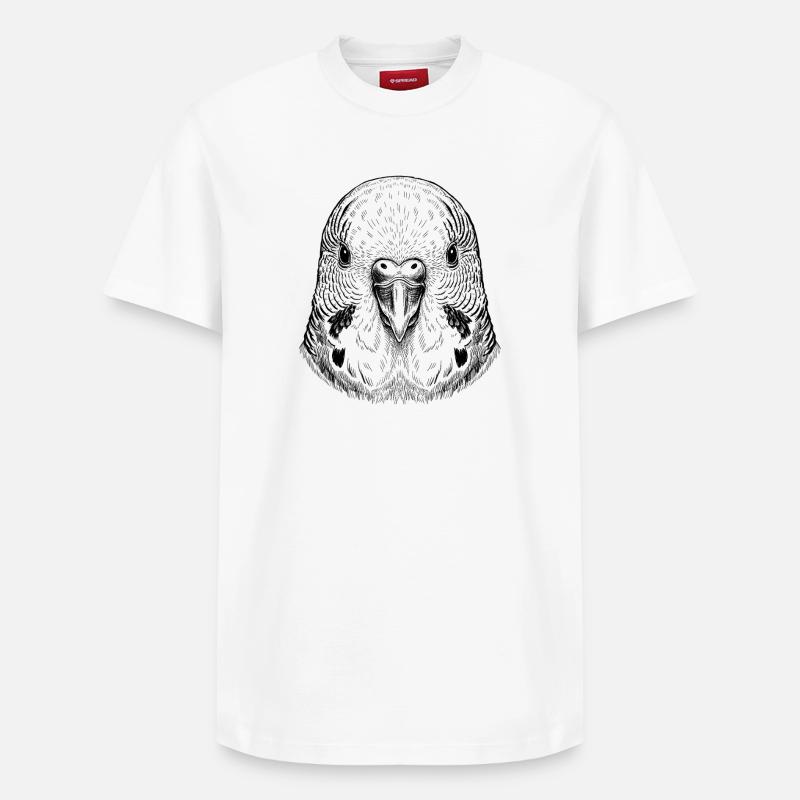 Perruche ondulée - T-shirt unisexe décontracté en coton Supima – de SPREAD - blanc