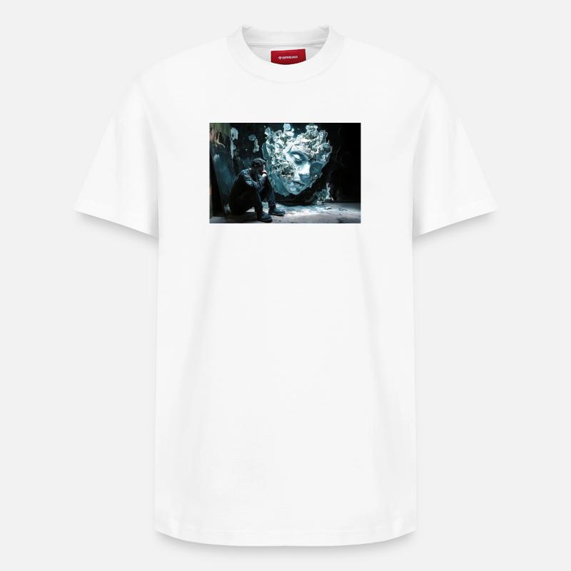 Face de glace dans l’ombre - T-shirt unisexe décontracté en coton Supima – de SPREAD - blanc