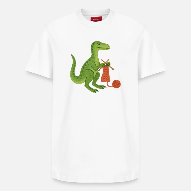 Dino Knits Artisanat douillet - T-shirt unisexe décontracté en coton Supima – de SPREAD - blanc