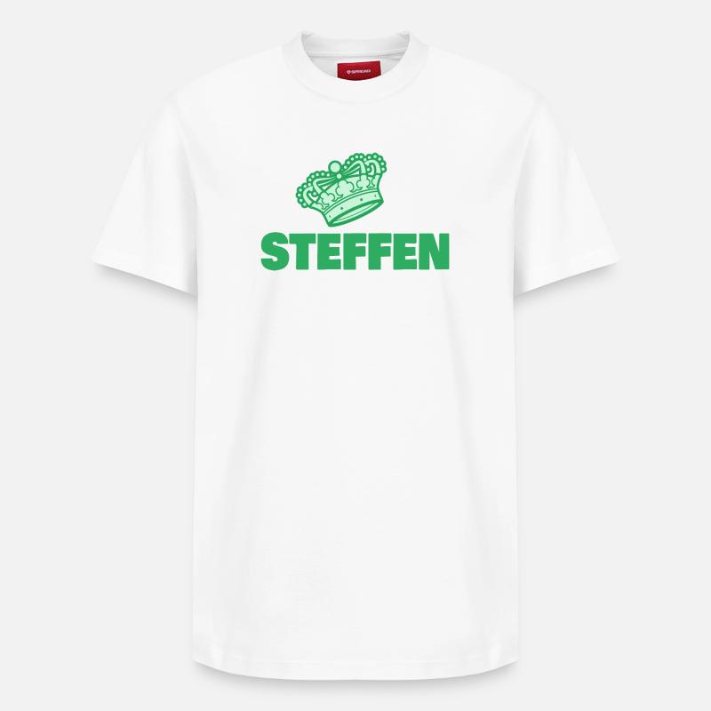 Prénom Steffen - T-shirt unisexe décontracté en coton Supima – de SPREAD - blanc