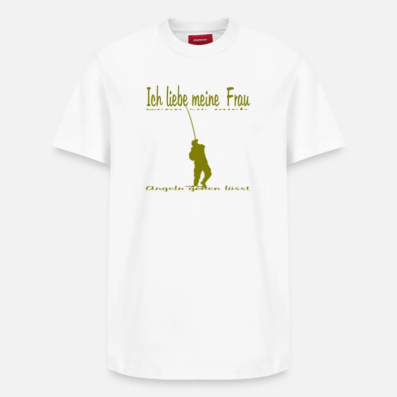 Motif de pêcheur - T-shirt unisexe décontracté en coton Supima – de SPREAD - blanc