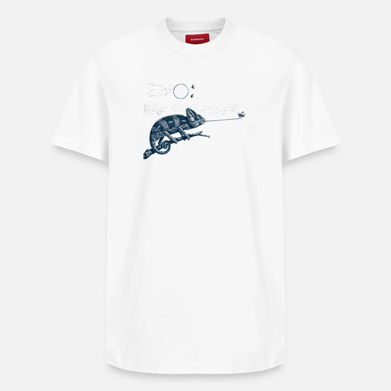 Caméléon gobemouche - T-shirt unisexe décontracté en coton Supima – de SPREAD - blanc