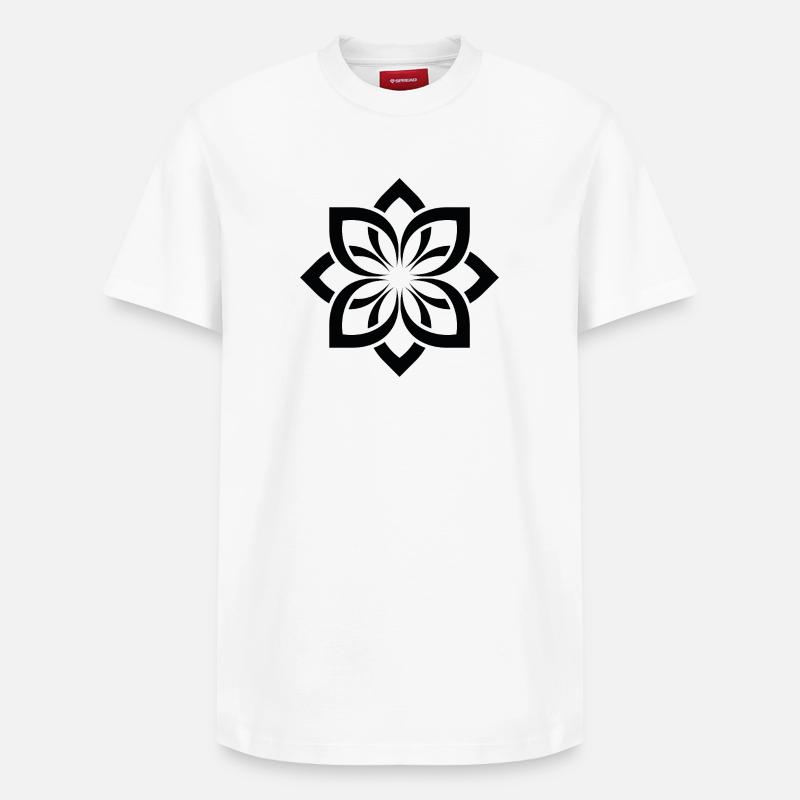 Mandala Chogan des Fleurs Géométriques - T-shirt unisexe décontracté en coton Supima – de SPREAD - blanc
