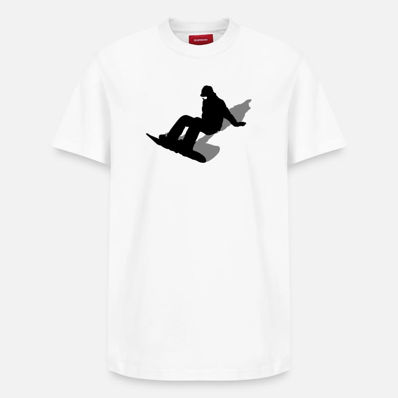 Planche à neige - T-shirt unisexe décontracté en coton Supima – de SPREAD - blanc
