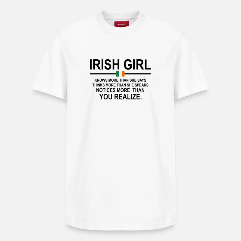 Fille irlandaise - T-shirt unisexe décontracté en coton Supima – de SPREAD - blanc